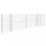 Jardiniera gabion in forma de H, 260 x 40 x 80 cm, sarma otel