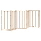 Cumpara ieftin Poarta de acces pentru caini cu usa pliabila, 6 panouri, 300 cm, lemn masiv de brad