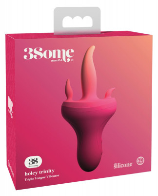 Vibrator cu 3 limbi pentru stimulare tripla, 10 Vibratii, 10 Rotatii foto