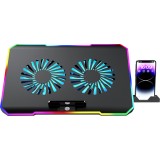 Stand/Cooler Vision Touch, 2 ventilatoare, Airflow reglabil, pentru laptop 17&quot;, RGB