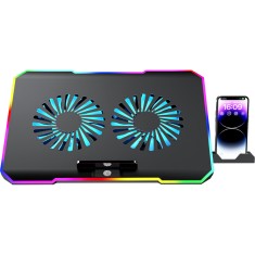 Stand/Cooler Vision Touch, 2 ventilatoare, Airflow reglabil, pentru laptop 17&quot;, RGB