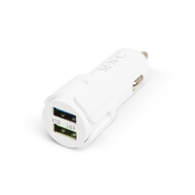 Adaptor priza bricheta auto MNC, 2 x 5 V CC, 2400 mA, 2 x USB, Alb foto