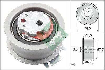 INA 531 0628 30 rola intinzator,curea distributie foto