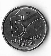 Moneda 5 centavos 1989 - Brazilia foto