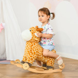 Cumpara ieftin HOMCOM balansoar girafa, pentru copii 3-6 ani, 63x38x63cm, Galben