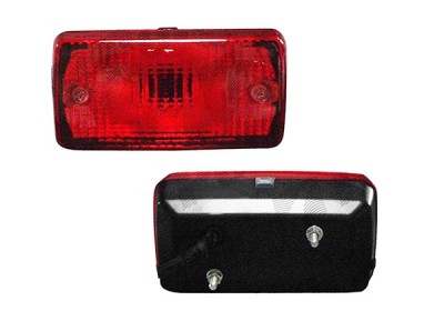 Proiector ceata Fiat 126 P 09.1972-09.2000; spate, ECE, 12/24V, fara cablaj, rosu, bec P21W, adancime 66mm, inaltime 75mm, latime 140mm, montare cu s foto