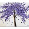 Tablou 3D cu flori pictat manual, Bucurie in violet, 80x60cm ulei pe panza in cutit, Valentin Pop