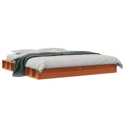 vidaXL Cadru de pat, maro ceruit, 180x200 cm, lemn masiv de pin foto