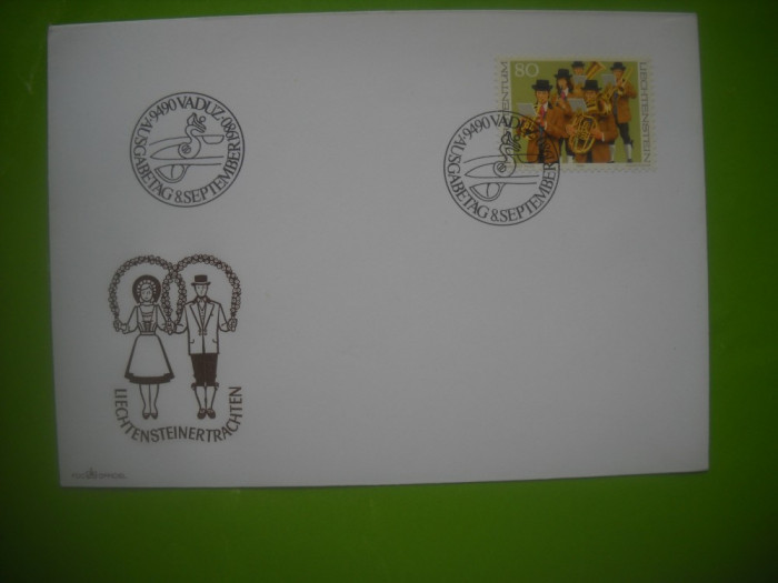 HOPCT PLIC S FDC 1252 COSTUME TRADITIONALE 1980 LICHTENSTEIN