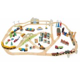 Set de tren cu vedere la munte, Tender Leaf Toys, din lemn premium