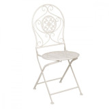 Set 2 scaune pliabile din fier forjat alb 40 cm x 40 cm x 93 h (x2) Elegant DecoLux, Clayre &amp; Eef