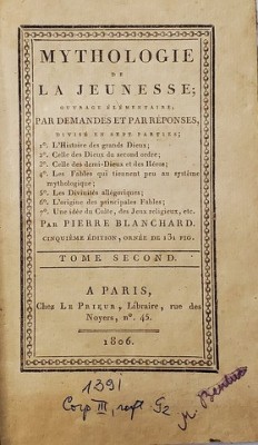 MYTHOLOGIE DE LA JEUNESSE , PARIS 1806 foto