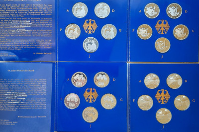 Colectie completa monede argint 10 DM 1998, Germania - Proof - B 3838 foto