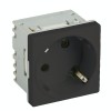 Priza Schuko Modulara DLX DLX-245-43, 45x45mm, 16A, 250V, cu Impamantare, Neagra, pt. Canal Cablu