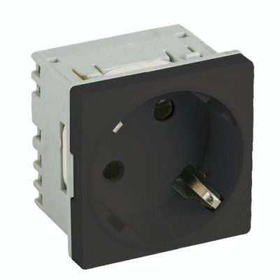 Priza modulara schuko cu impamantare, negru - DLX DLX-245-43 foto