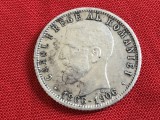 Moneda Argint Romania - 1 Leu 1906 / Regele Carol I !