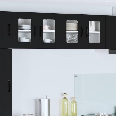 vidaXL Dulap suspendat de bucătărie cu raft Negru 60 x 31 x 40 cm 884967 foto