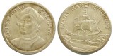 y572 medalie jeton ORISTO FORO COLOMBO TRAVERSAREA ATLANTICULUI BRONZ ARGINTAT 28mm STARE FOARTE FRUMOASA