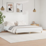 Cadru de pat, alb extralucios, 140x200 cm, lemn prelucrat, vidaXL