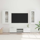 vidaXL Set comodă TV cu sertar cu raft FLORIN 3 pcs Alb Lemn compozit 3397924