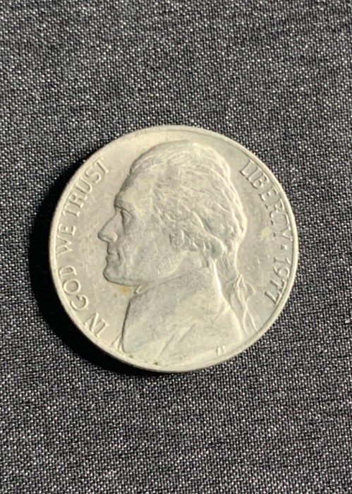 Moneda five cents 1977 USA