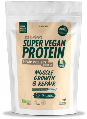 Proteina 60% Super Vegan BIO(dupa efort) din canepa(format mediu) Iswari foto