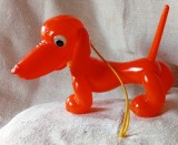 Catel Teckel șorecar vintage din perioada comunista plastic portocaliu