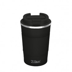 Cana de cafea Zilan ZLN9878 termos, capacitate 380ml, interior din inox, pereti dublii, negru