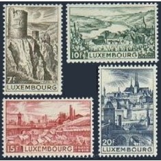 Luxemburg 1948 - Vederi, cetăți, serie neuzata