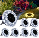 BZRSH Set 8 Lampi Solare de Gradina, diametru 7 cm, LED Lumina Calda, IP65 , Iluminat Elegant fara Cabluri