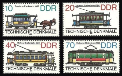 DDR 1986 - Tramvaie istorice, serie neuzata foto
