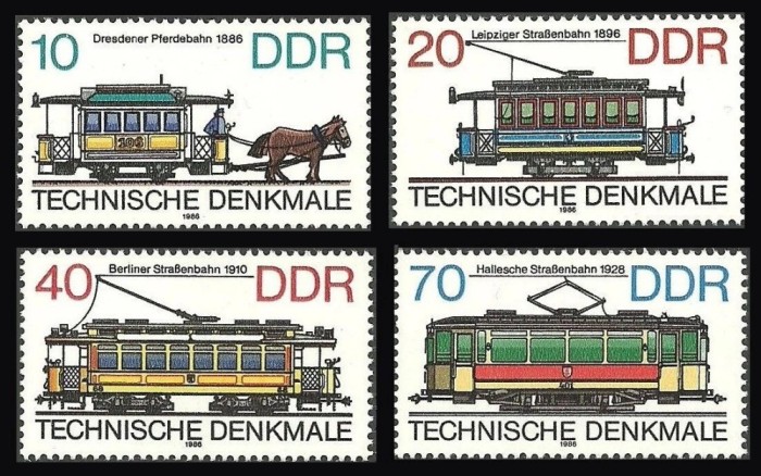 DDR 1986 - Tramvaie istorice, serie neuzata