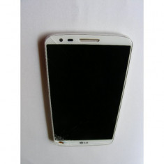 Modul display lcd lg g2 touch-spart (cu rama) alb orig swap foto