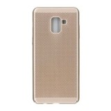 Husa huawei p20 ultra slim cu aerisire roz-auriu, Flippy