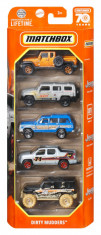 MATCHBOX SET 5 MASINUTE METALICE MBX DIRTY MUDDERS SCARA 1:64 SuperHeroes ToysZone foto