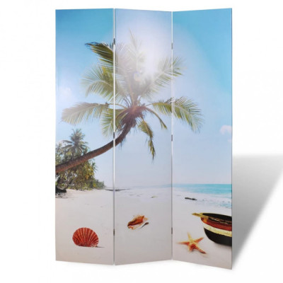 Paravan de cameră pliabil, 120 x 170 cm, plajă foto
