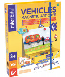 Joc puzzle magnetic de arta si asociere, mierEdu, Vehicule