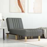 vidaXL Șezlong, gri &icirc;nchis, material textil
