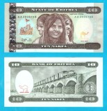 Eritreea (p#3) 10 Nakfa 1997 UNC 'Portret triptic'; (ROG CITITI DETALIILE!)