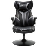 Vinsetto Scaun gamer scaun de joc gaming pivotant la 360&deg; ergonomic &icirc;nălțime reglabilă brațe rabatabile pernă tăiere incluse &icirc;nveliș similicuir 67 x 7