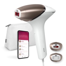 Epilator IPL PHILIPS Lumea BRI945/00, 2 Accesorii, SenseIQ, Conectare la Aplicatie, Utilizare cu Fir, 450.000 Impulsuri, Accesoriu Corp si Fata, Alb/R