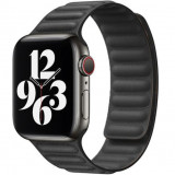 Cumpara ieftin Curea iUni compatibila cu Apple Watch 1/2/3/4/5/6/7, 40mm, Leather Link, Black