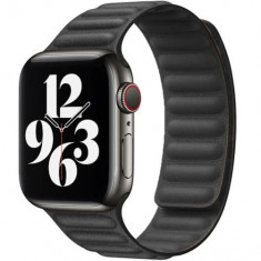 Curea iUni compatibila cu Apple Watch Ultra/SE/8/7/6/5/4/3/2/1, 38mm, Leather Link, Black