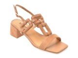 Sandale IMAGE bej, 4H1087, din piele intoarsa