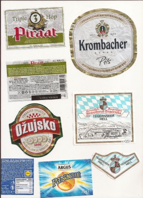 N14 Lot 10 Etichete diferite de Bere ( Krombacher, Ozujsko, Piraat, Etc ) foto