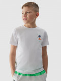 Tricou cu imprimeu pentru băieți - alb, 4F Sportswear