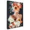Tablou femeie cu flori pe cap, multicolor 1349 Tablou canvas pe panza CU RAMA 20x30 cm