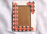 Rama Foto Lemn Traditional, Rosu si Negru 10x15 cm - Decoratiune Casa, Suport Poza