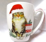 CANA PORTELAN PPD CAROLA PABST BONE CHINA GERMANIA DECOR PISICA 10.5 CM