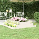 Jardiniera Gossi, lemn pin masiv, 110x110x27 cm, alb, jardiniera gradina cu 3 niveluri